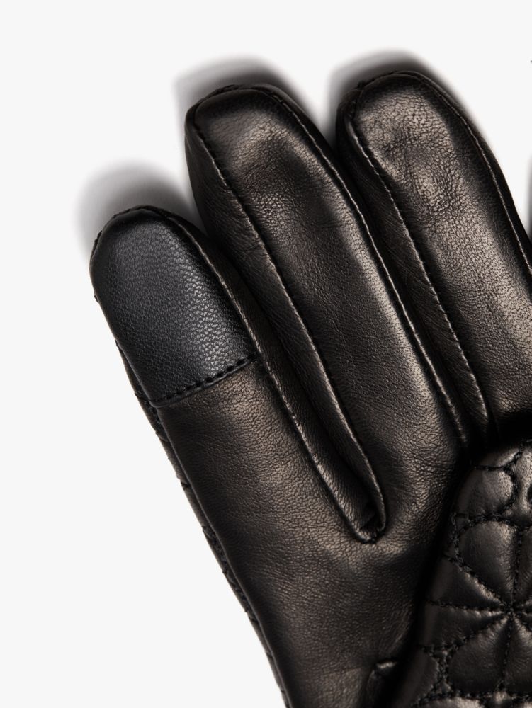 Kate Spade,Spade Flower Quilted Leather Gloves,