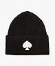 Kate Spade,recycled spade patch beanie,hats,Black