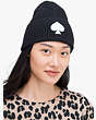 Kate Spade,recycled spade patch beanie,hats,Black