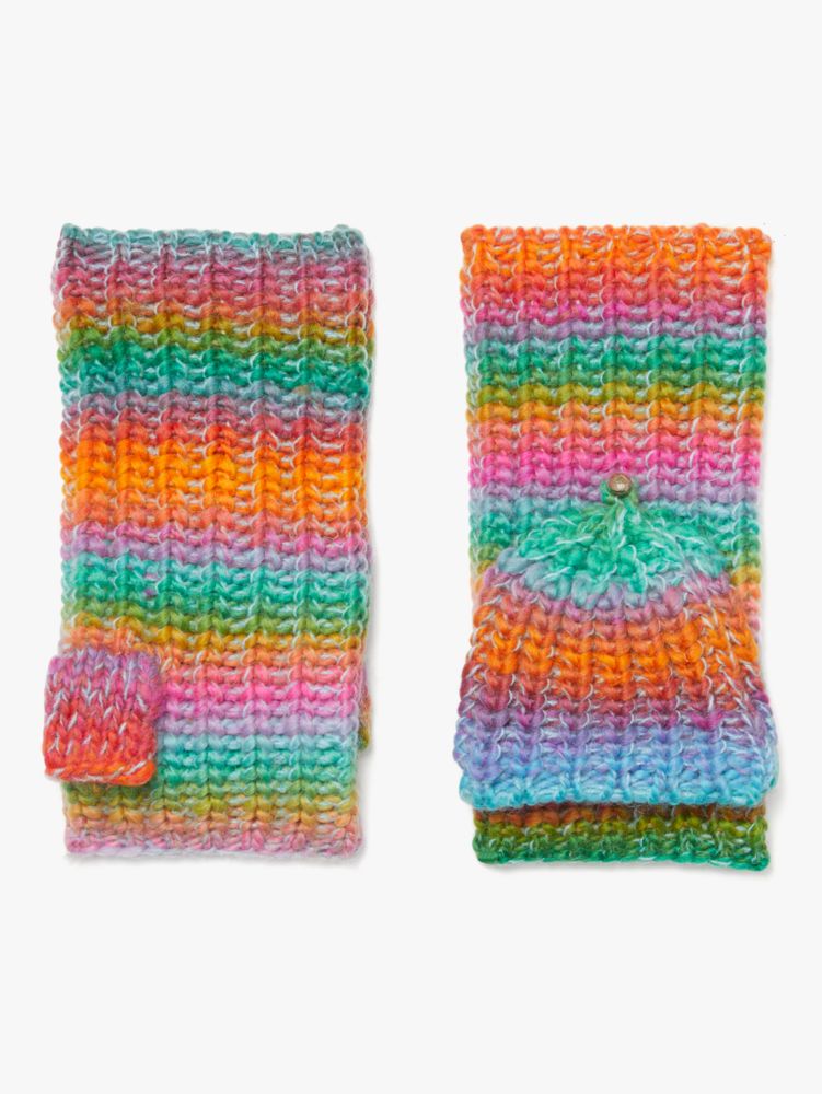 Kate Spade,Marled Stripe Pop-top Gloves,