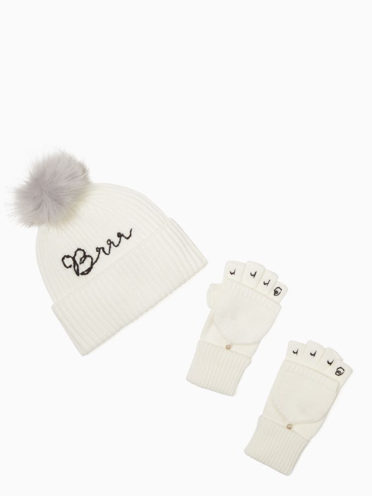 Kate Spade brrr buy set Beanie & Gloves New