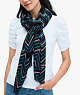 Kate Spade,chevron dot oblong scarf,scarves,Black/Glitter