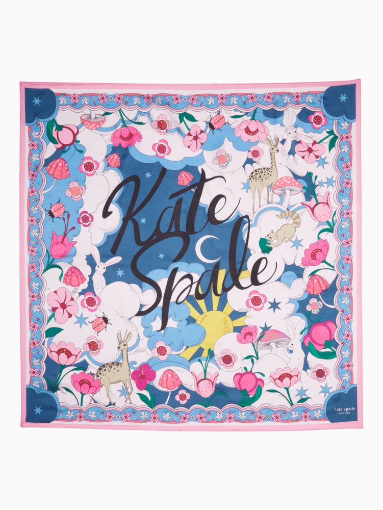 Kate Spade,Psychedelic Wonderland Silk Square Scarf,