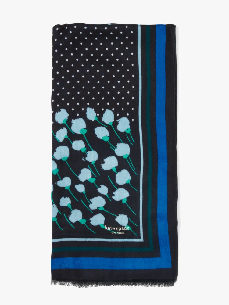 Kate Spade,sea breeze patchwork oblong scarf,scarves,Black