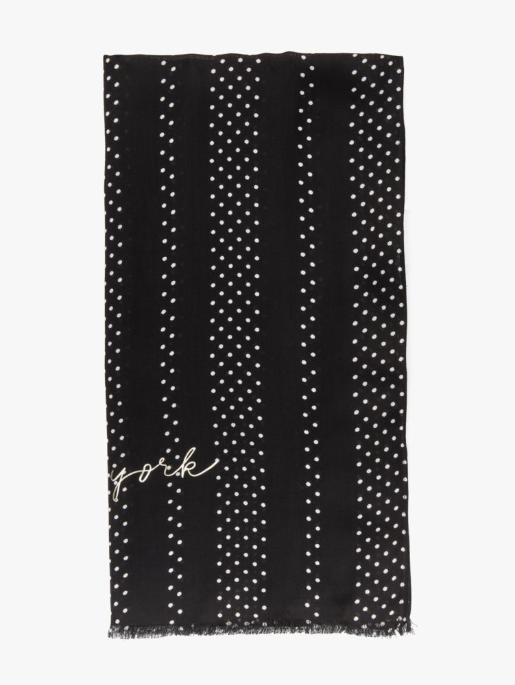 Pin Dot Stripe Oblong Scarf, , Product