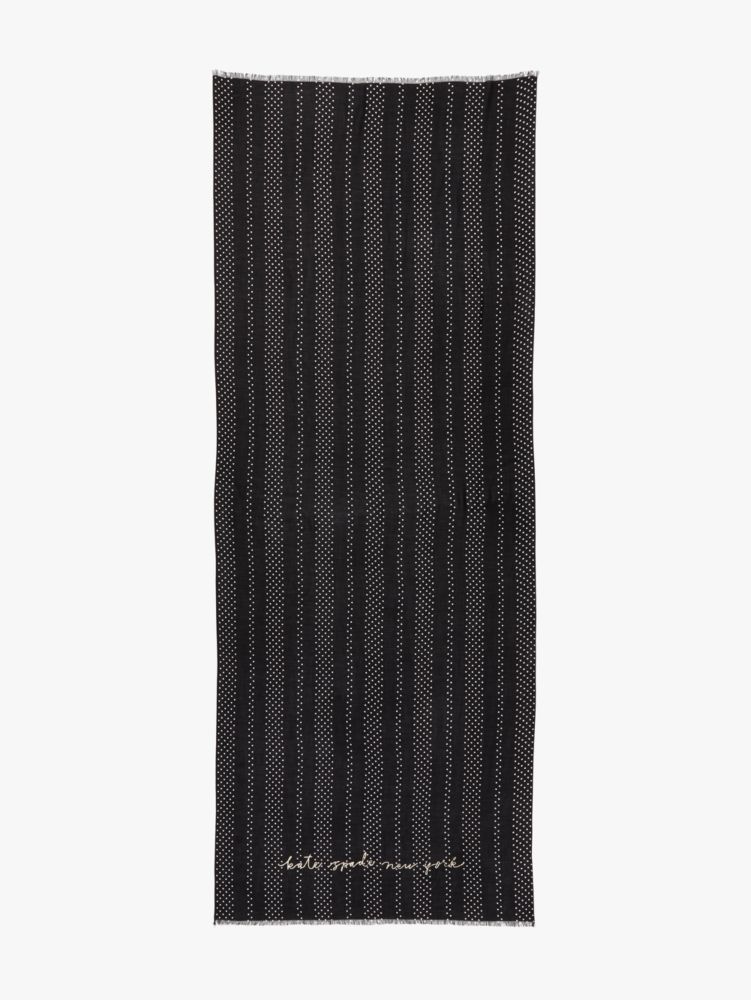 Pin Dot Stripe Oblong Scarf, , Product