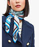 Kate Spade,holiday travel toile silk square scarf,scarves,Blue