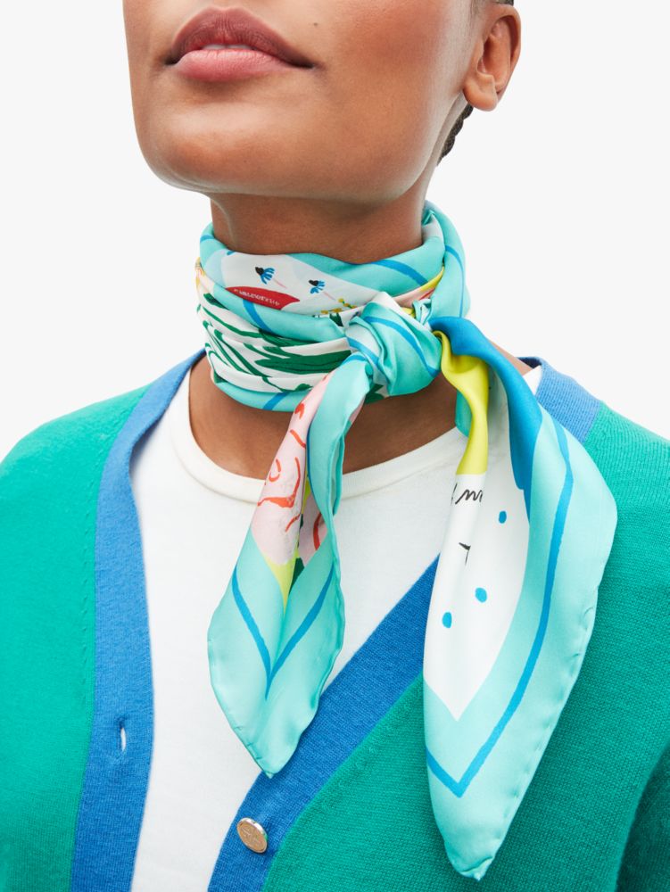 April Showers Silk Square Scarf