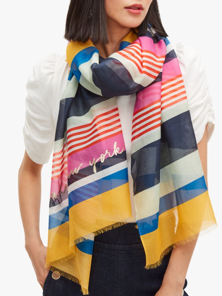 Oceanside Stripe Oblong Scarf | Kate Spade New York