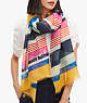 Kate Spade,oceanside stripe oblong scarf,scarves,Pink Multi