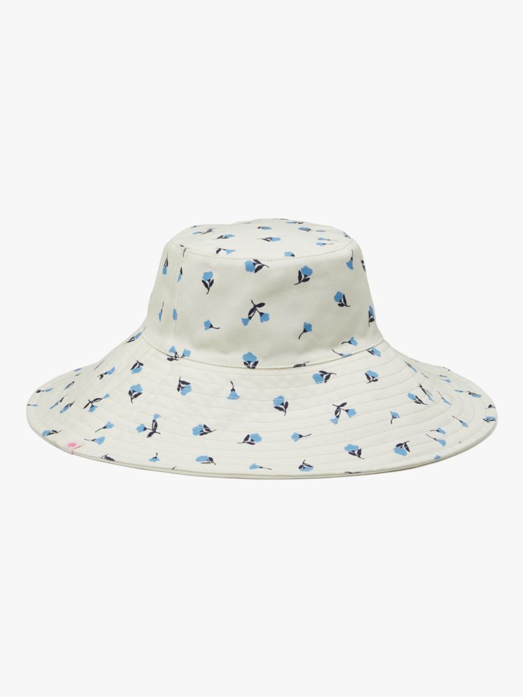 Kate Spade,Dainty Bloom Long Brim Reversible Bucket Hat,