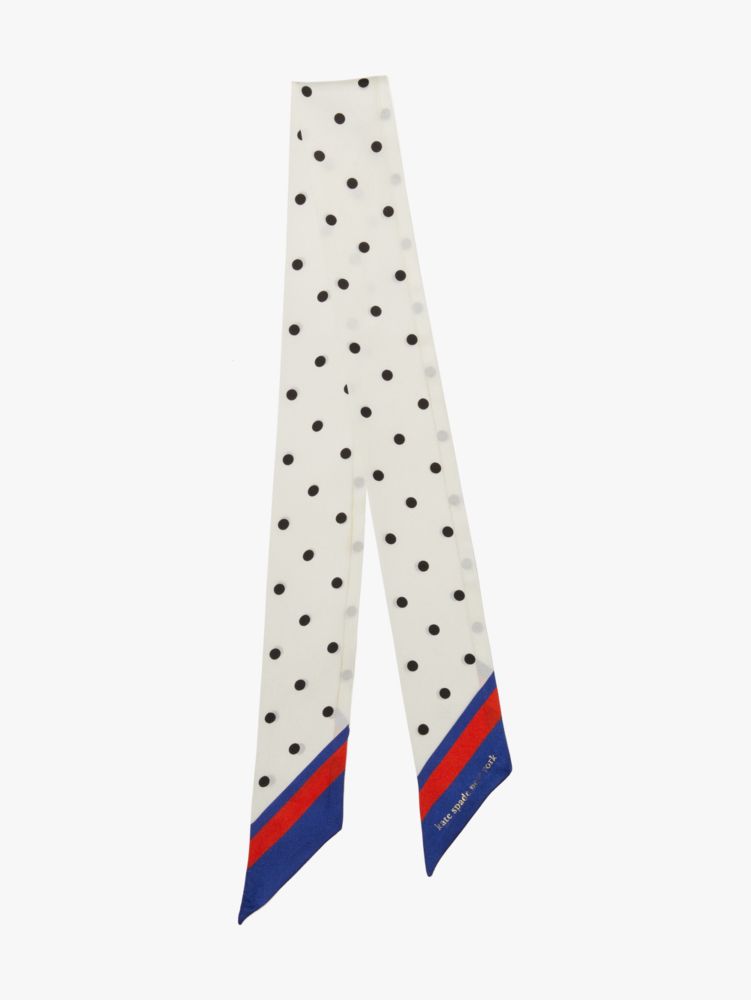 Kate Spade,Garden Dot Silk Skinny Scarf,