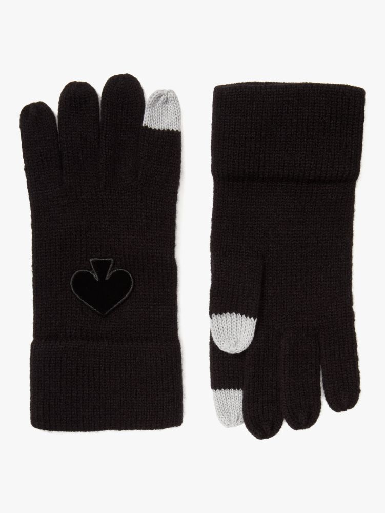 Kate Spade,Flocked Spade Gloves,