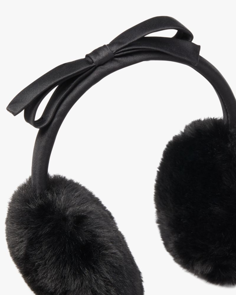 Kate Spade,shoelace bow earmuffs,Black