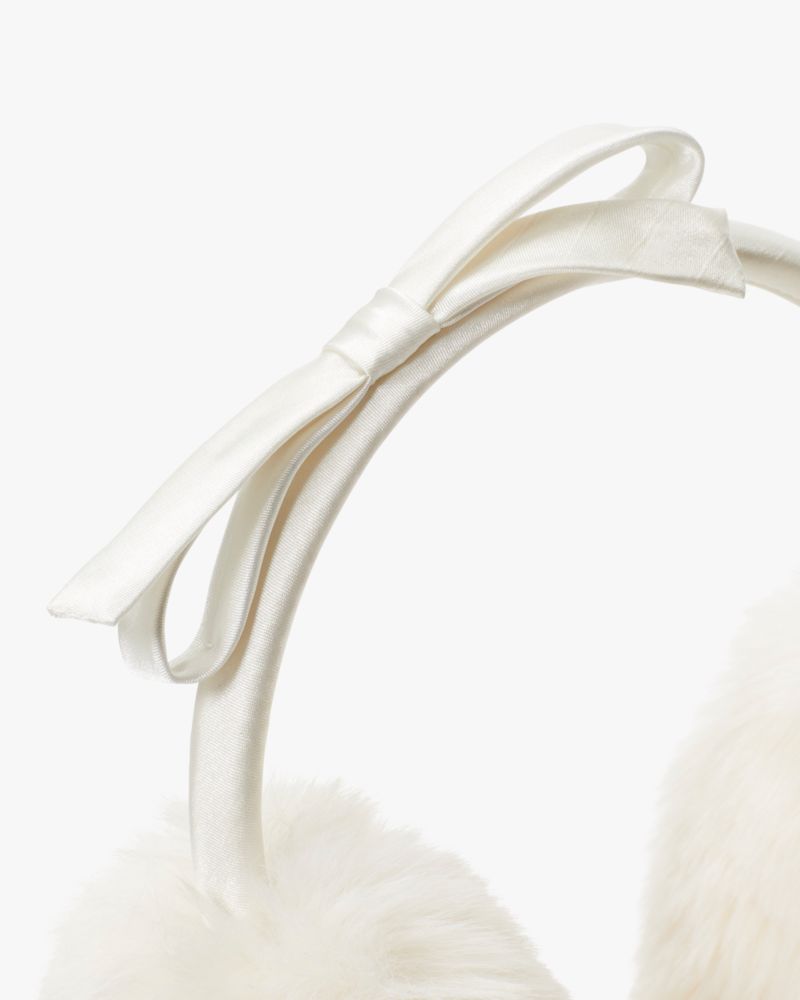 Kate Spade,shoelace bow earmuffs,Cream