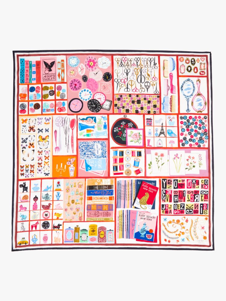 Kate Spade,Flea Market Silk Square,