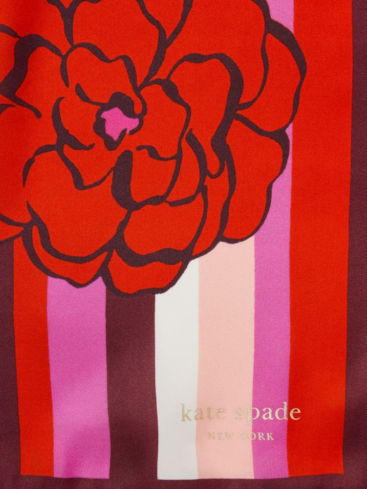 Floral Stripe Silk Square Scarf | Kate Spade New York