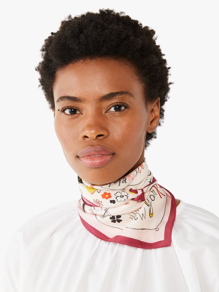 Kate Spade,Sketchbook Silk Bandana,