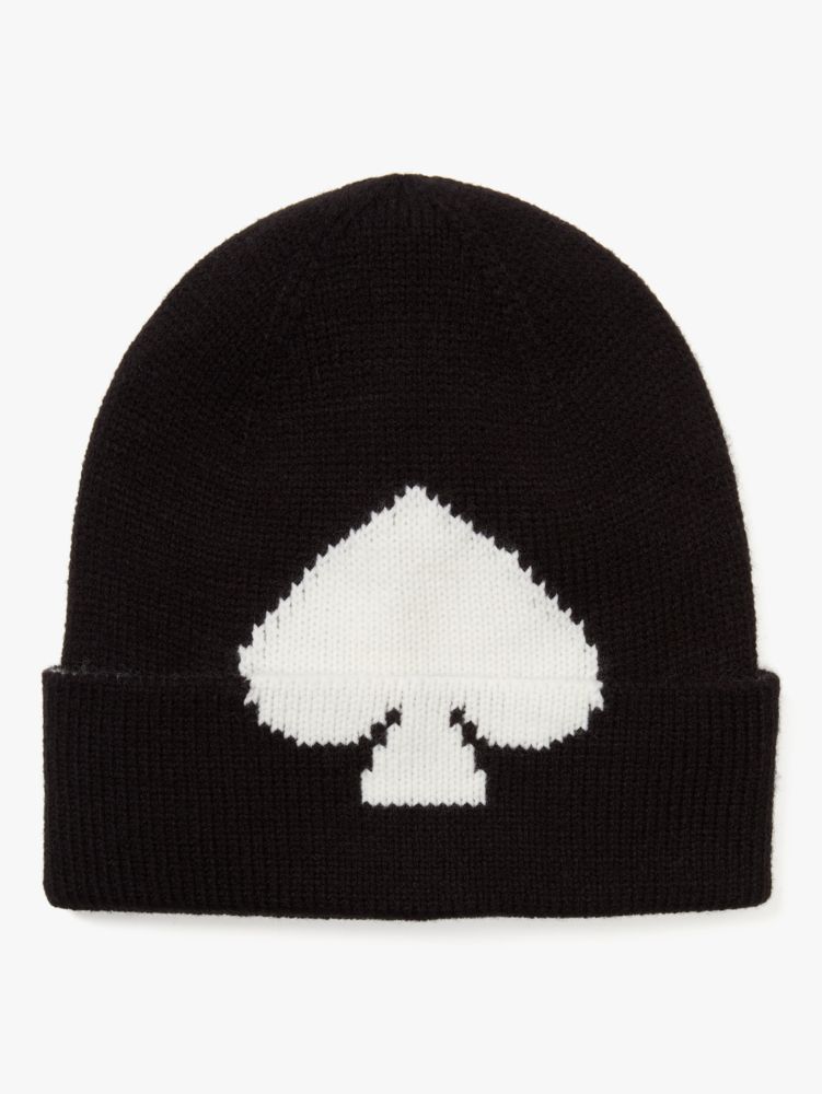 Kate Spade,graphic spade beanie,hats,Black