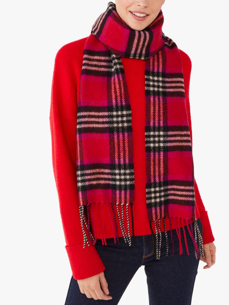 Kate Spade,Foliage Plaid Woven Scarf,