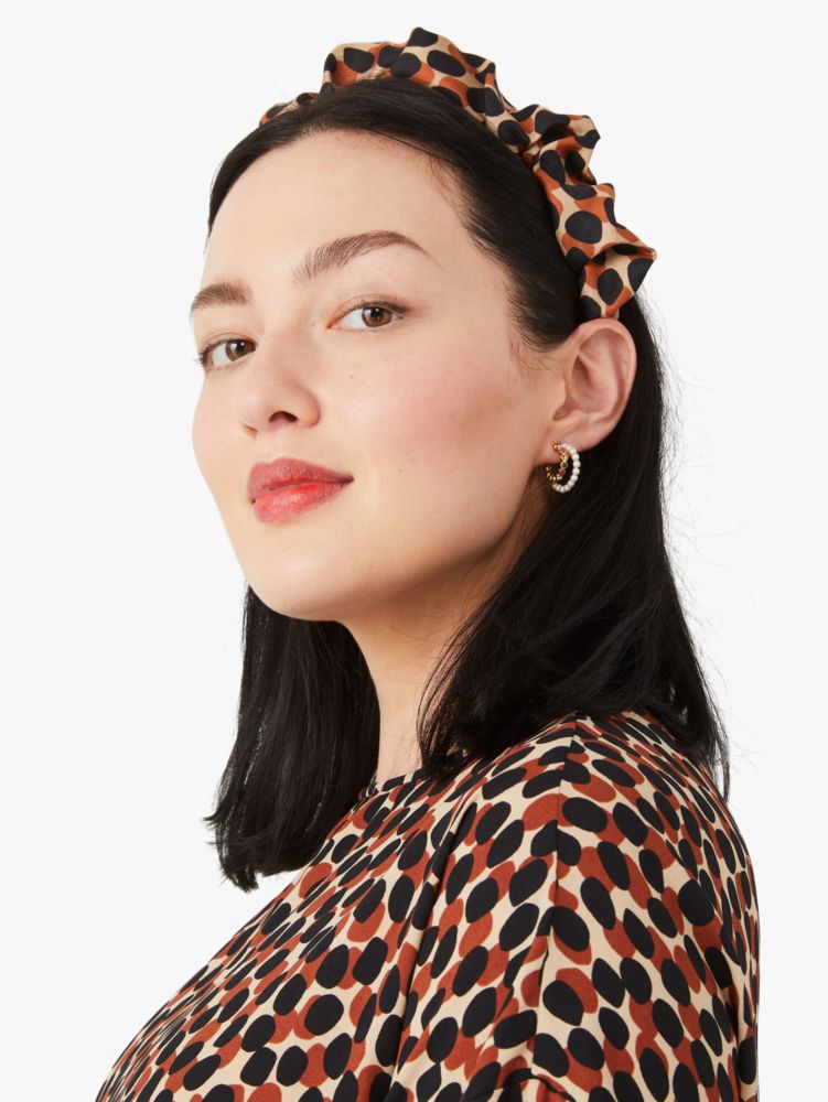 Kate Spade,dotty leopard ruched headband,hair accessories,60%,