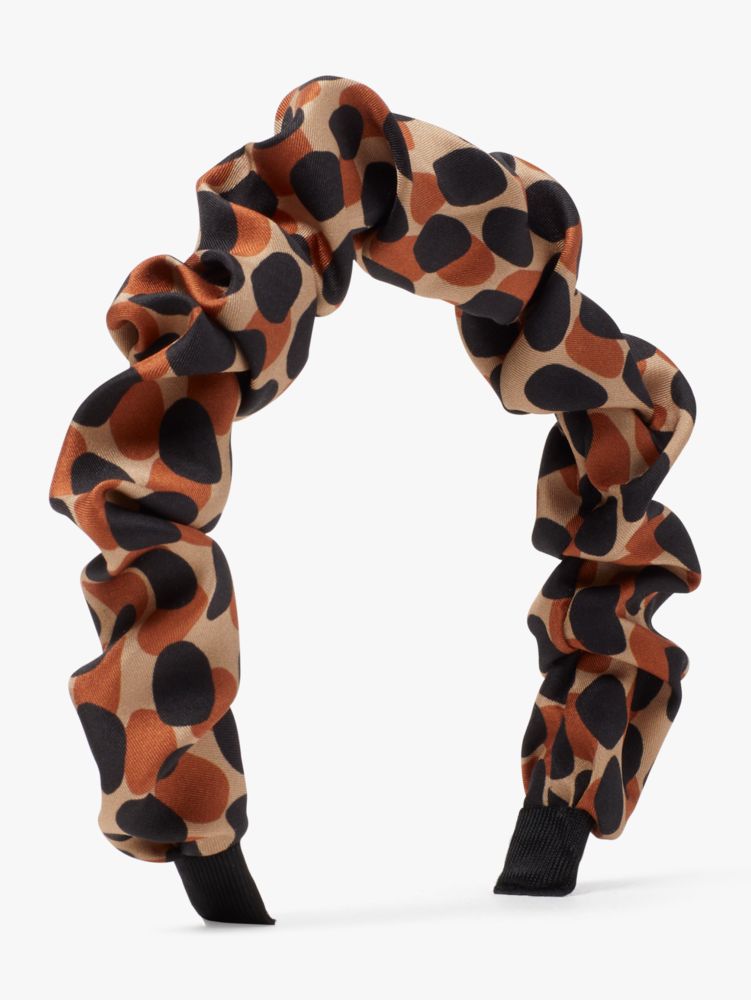 Kate Spade,dotty leopard ruched headband,hair accessories,60%,