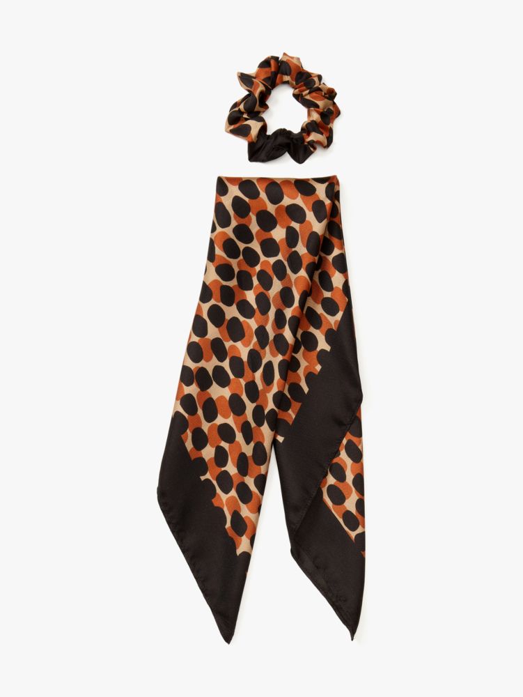 Kate Spade,dotty leopard hair tie & bandana set,hair accessories,40%,Silt