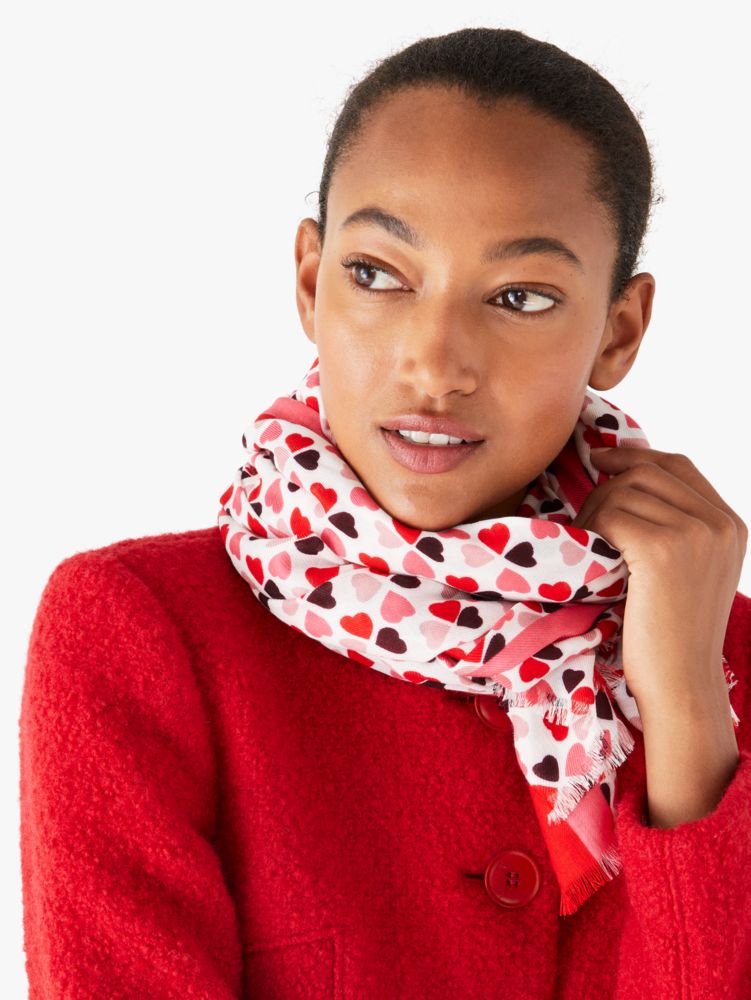 Multi Hearts Oblong Scarf | Kate Spade New York