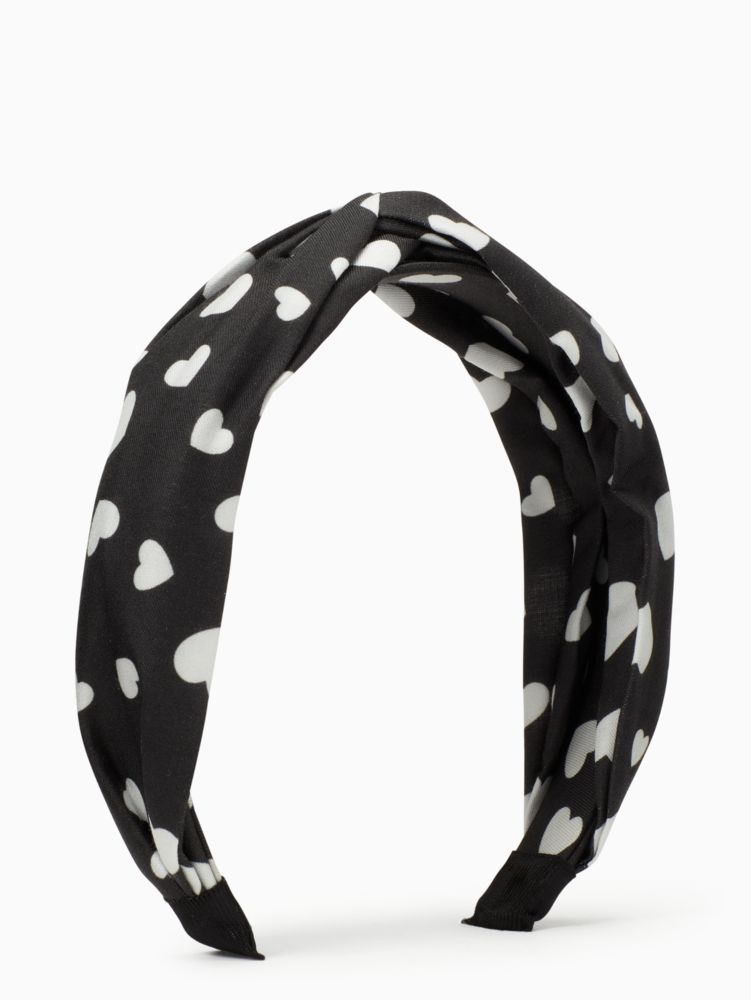 Kate Spade,love hearts twisted headband,Black