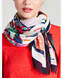 Kate Spade,flower pot jungle oblong scarf,scarves,Cream
