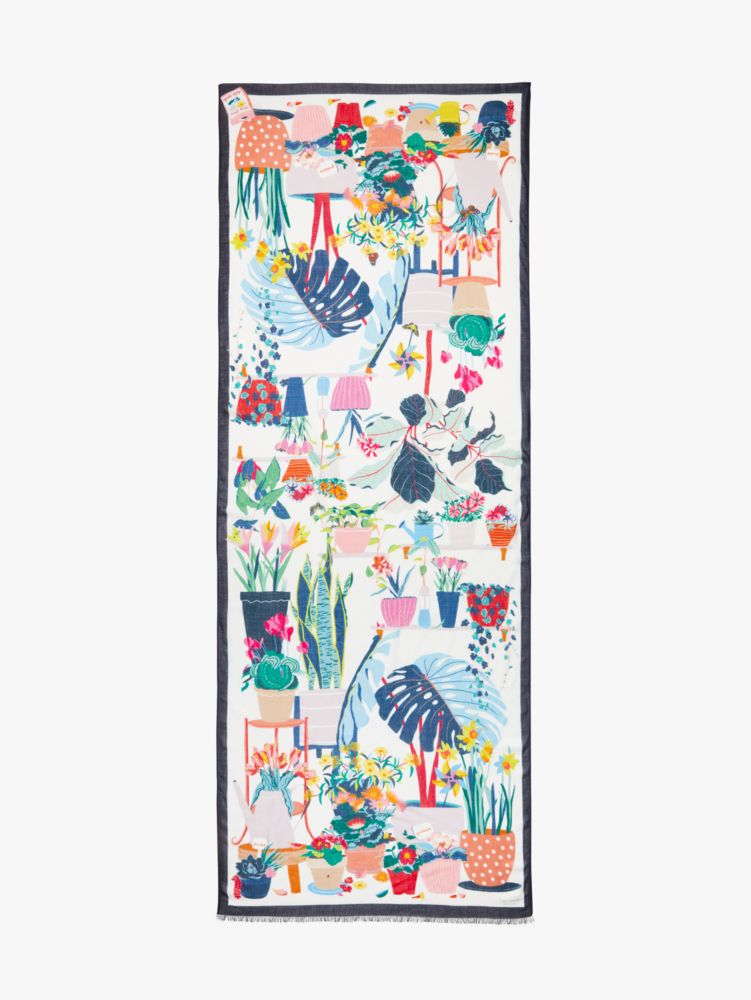 Kate Spade,Flower Pot Jungle Oblong Scarf,