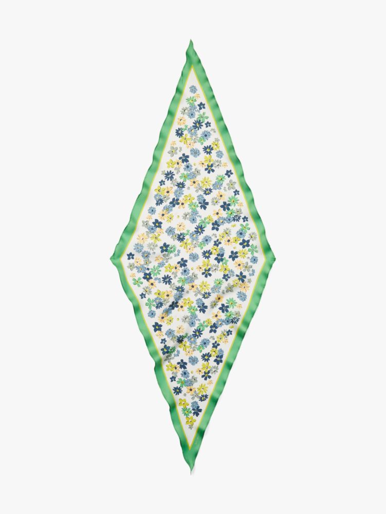 Floral Medley Silk Diamond Scarf, , Product