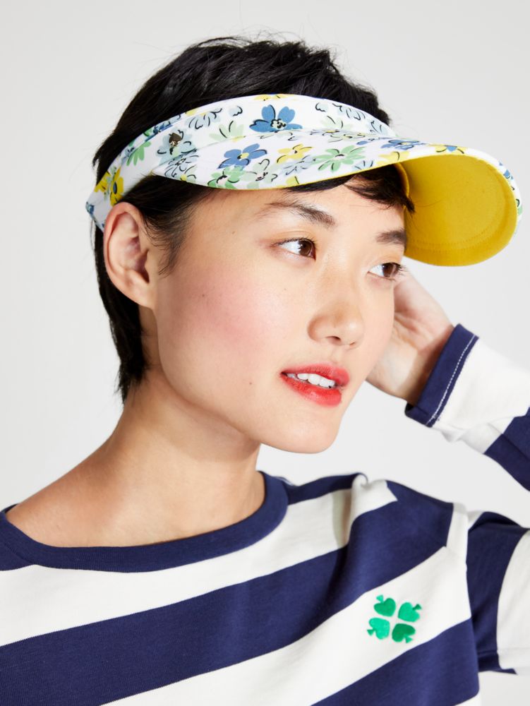 Floral Medley Visor, Cream, Product