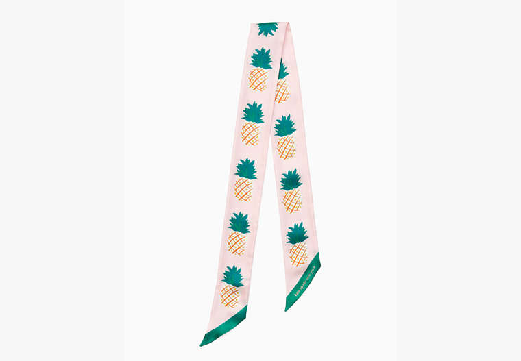 Kate Spade,pineapple silk skinny scarf,scarves,40%,Parchment