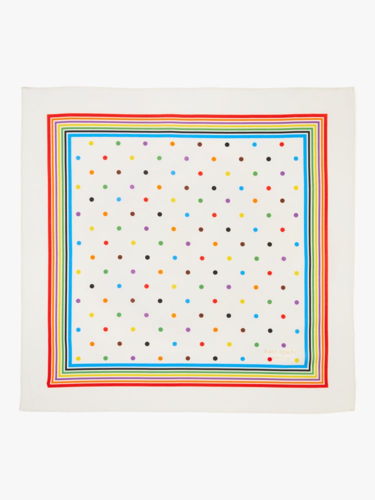 Kate Spade,Rainbow Dot Cotton Silk Bandana,