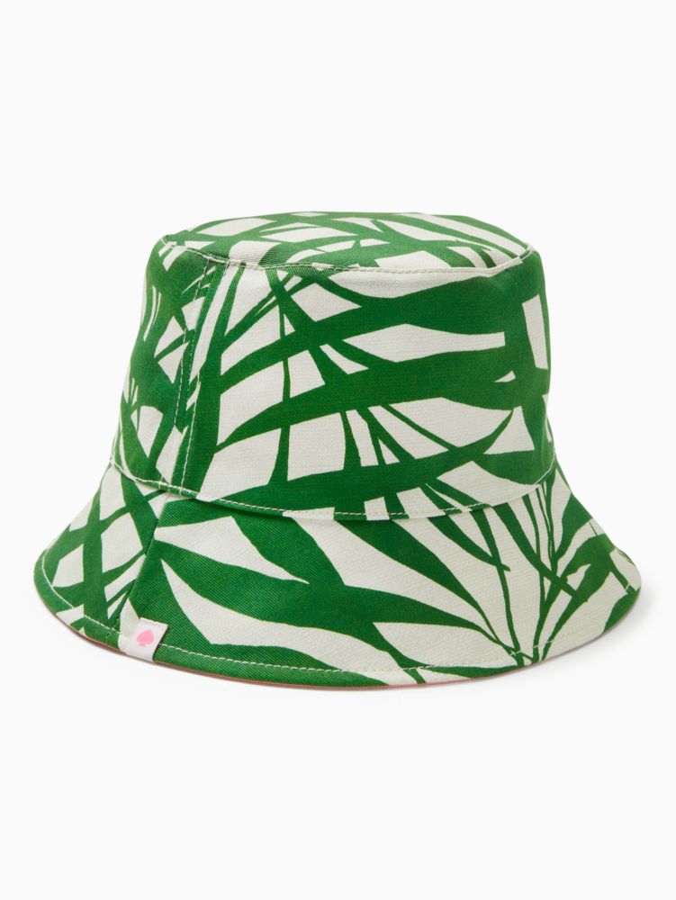Kate Spade,Palm Fronds Reversible Bucket Hat,hats,