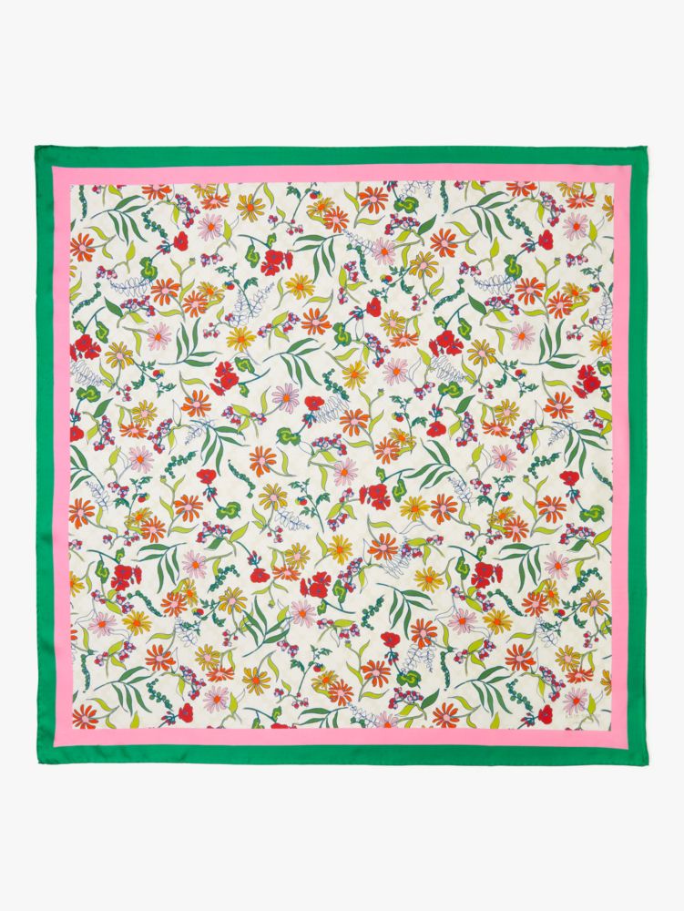Rooftop Floral Spade Flower Silk Square, , Product
