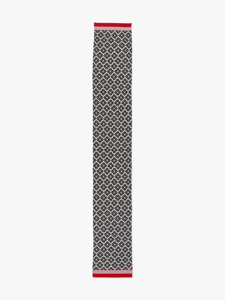 Spade Flower Stripe Knit Scarf, , Product