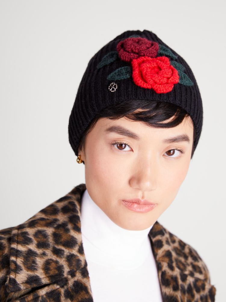 Kate Spade,Crochet Rose Beanie,