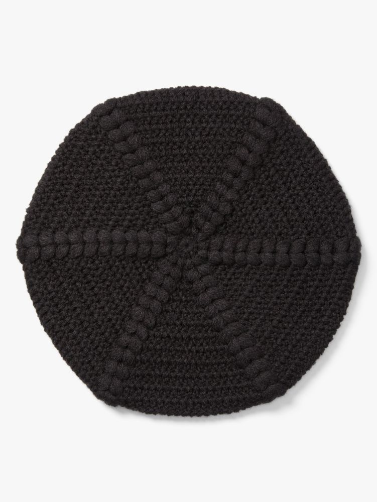 Kate Spade,Crochet Beret,Black