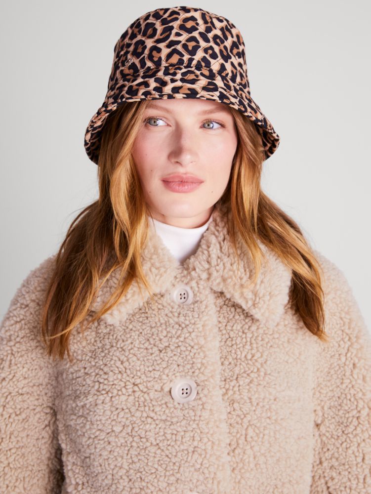 Lovely Leopard Quilted Nylon Bucket Hat, , Product