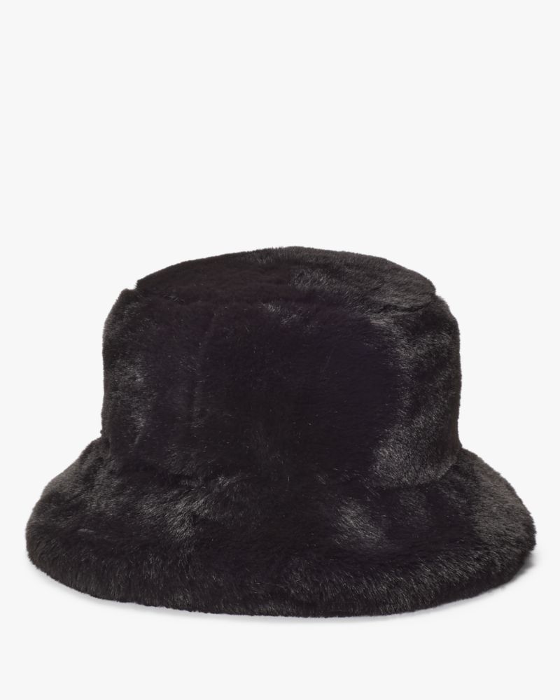 Faux Fur Long Brim Bucket Hat