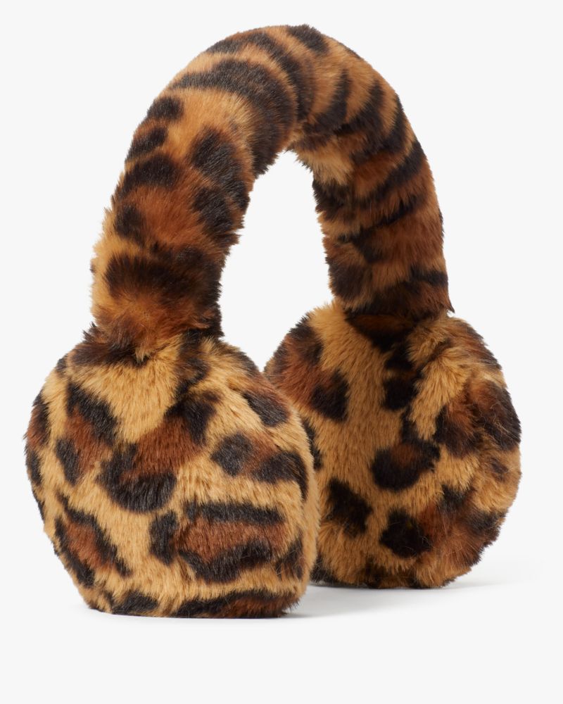 Kate Spade,Leopard Faux Fur Earmuffs,Multi Color