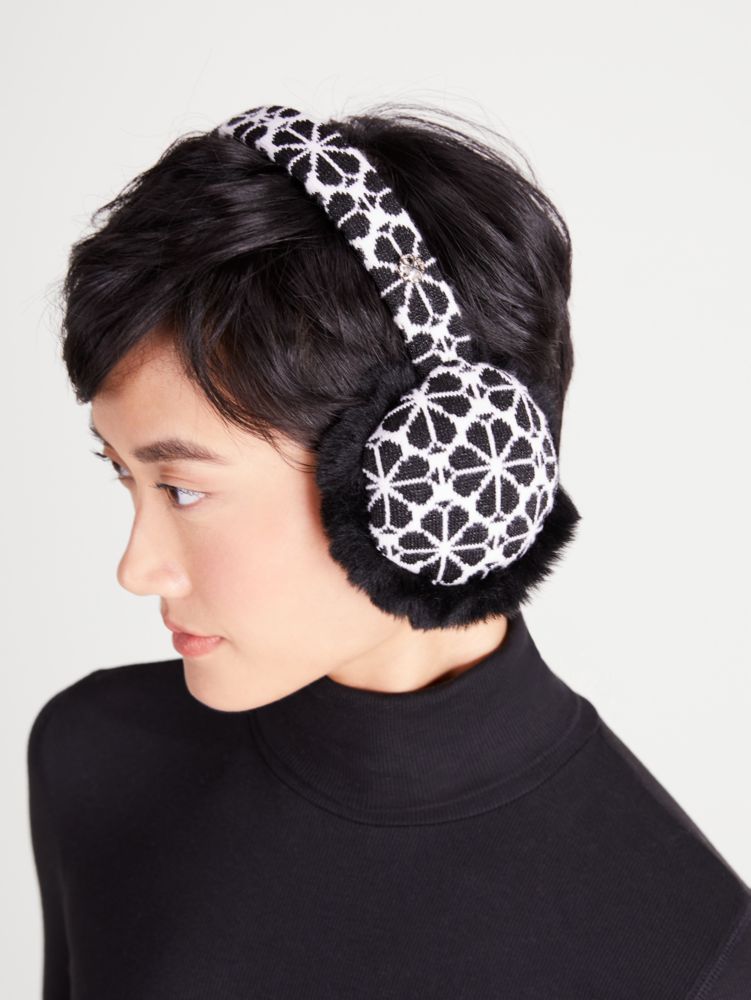 Kate Spade,Spade Flower Earmuffs,Black