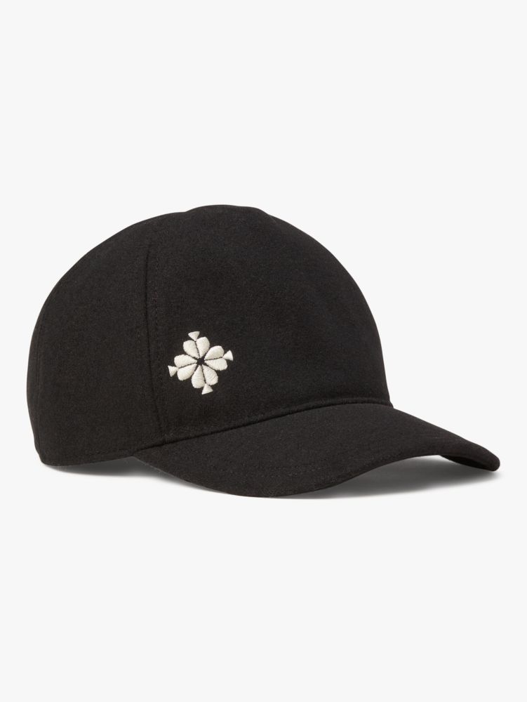 Kate Spade,Spade Flower Wool Baseball Cap,Black