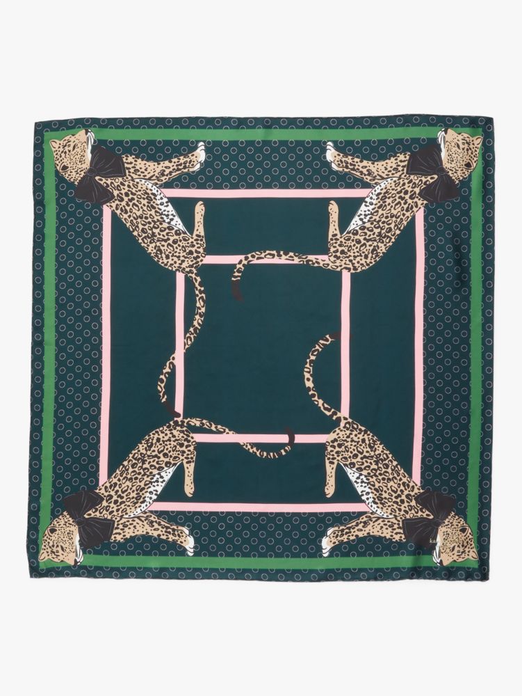 Lady Leopard Silk Square Scarf, , Product