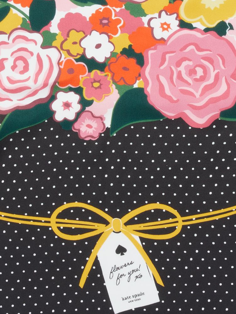 Flower Bouquet Silk Diamond Scarf, , Product