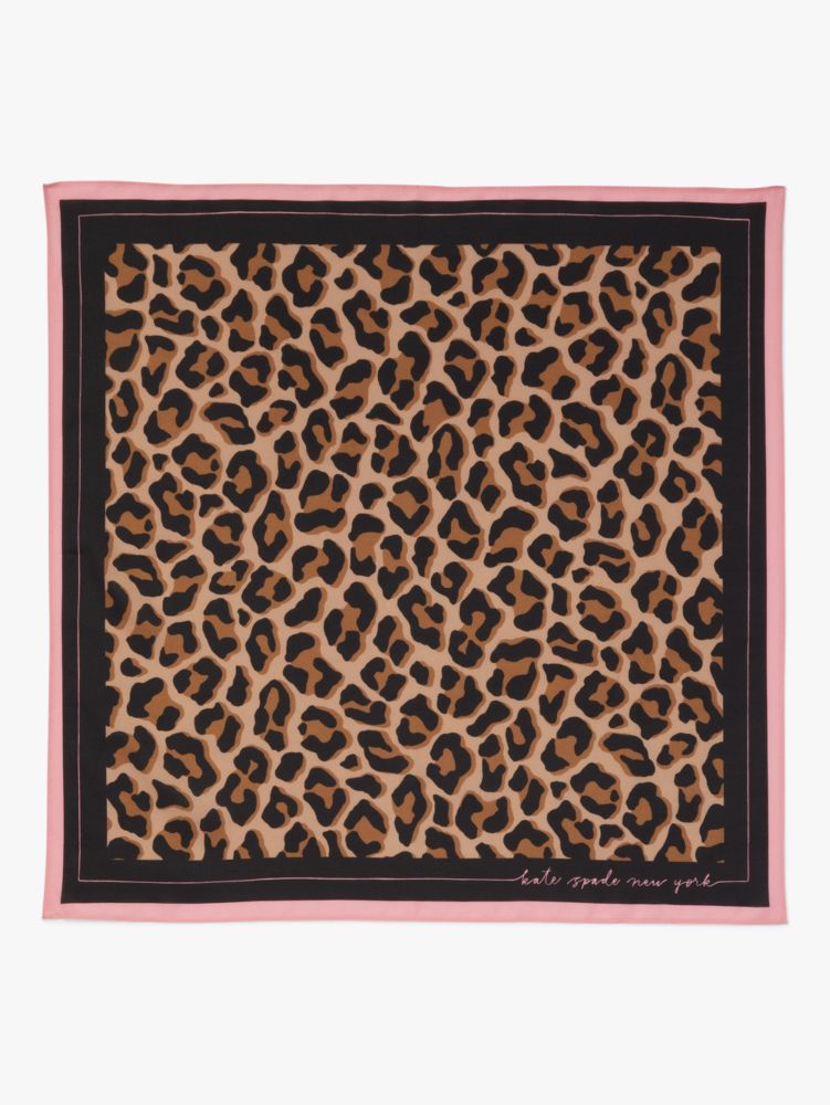 Kate Spade,Lovely Leopard Cotton-Silk Bandana,Mahogany