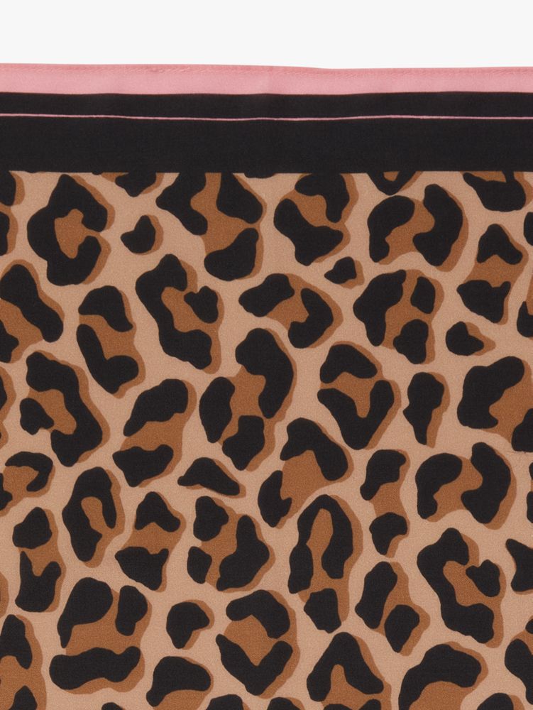 Kate Spade,Lovely Leopard Cotton-Silk Bandana,Mahogany