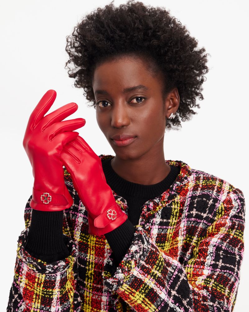 Kate Spade,Spade Flower Buckle Tech Gloves,